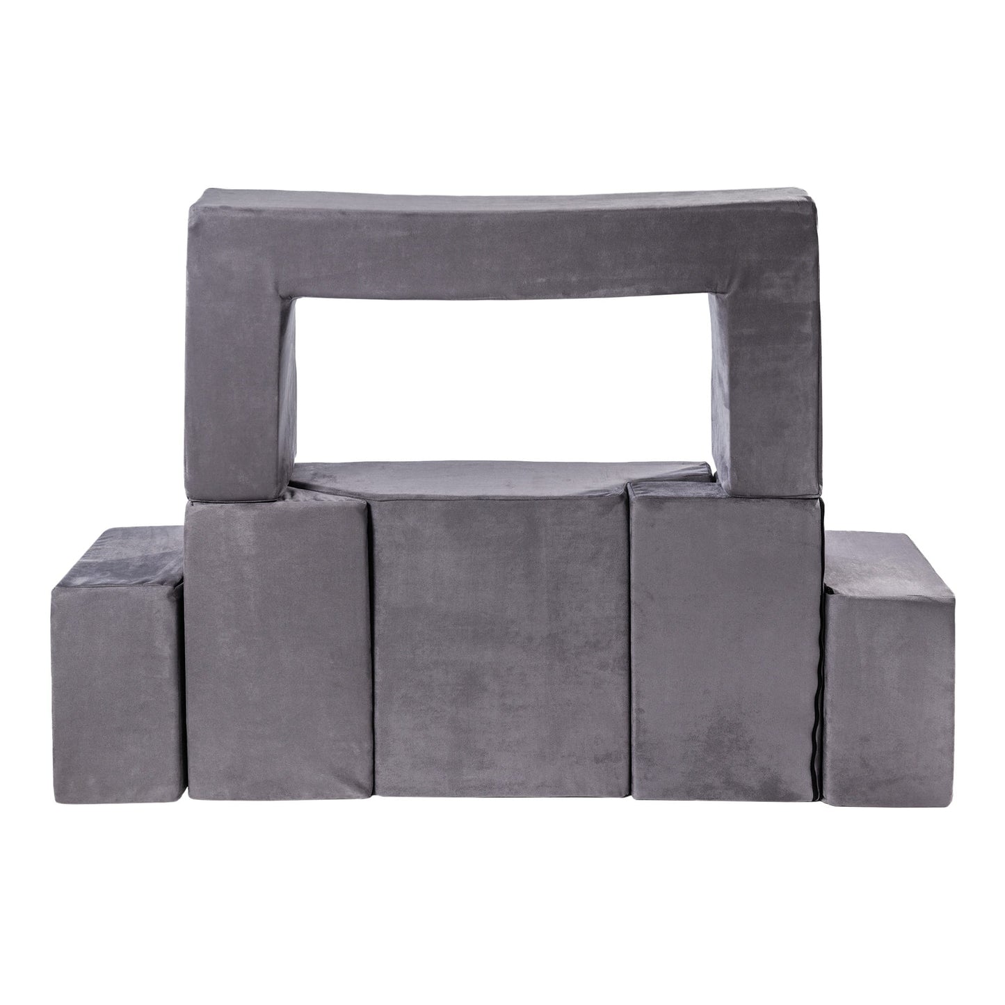 MeowBaby® Velvet bricks set - multifunctional playground for children - grey