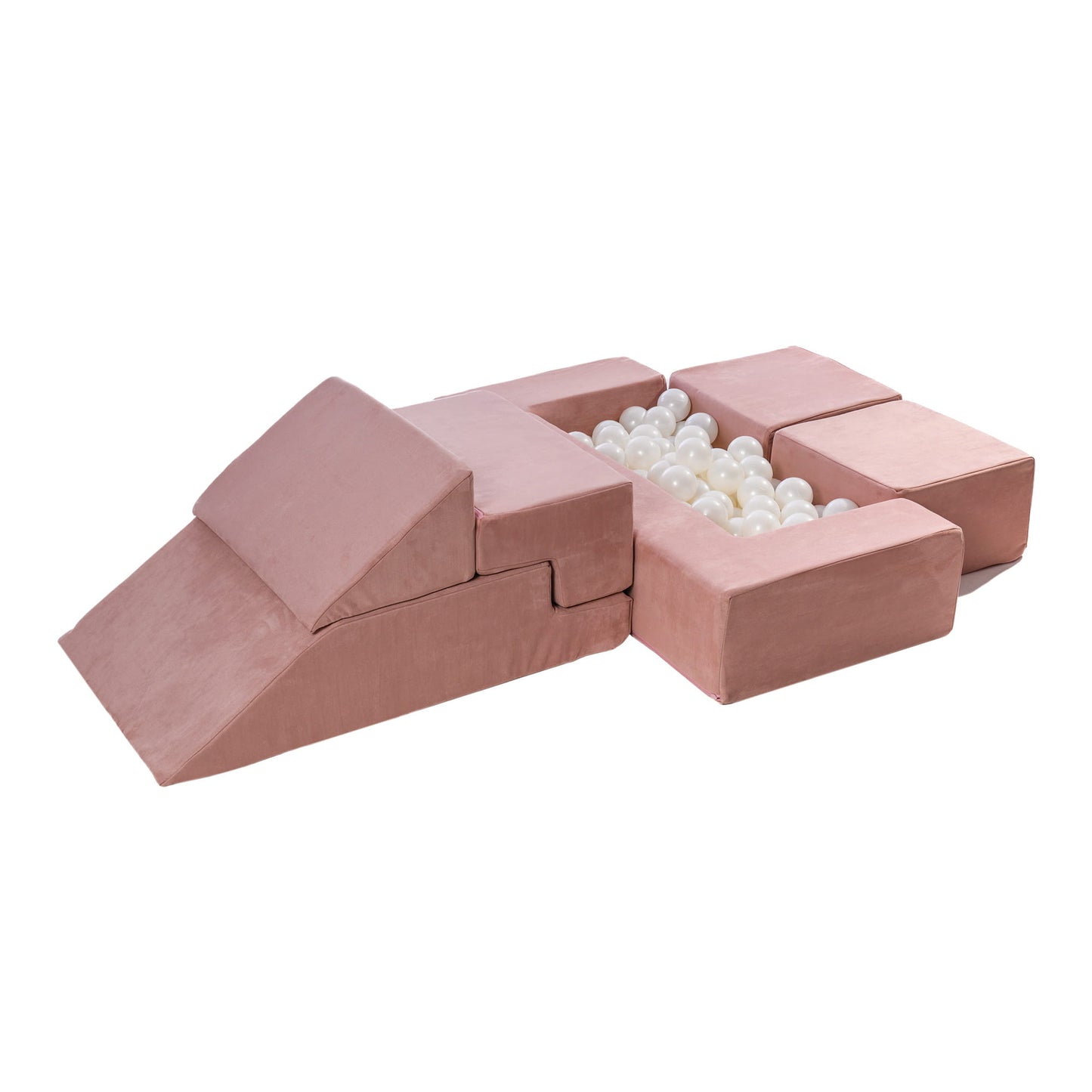 MeowBaby® Velvet bricks set - multifunctional playground for children - pink