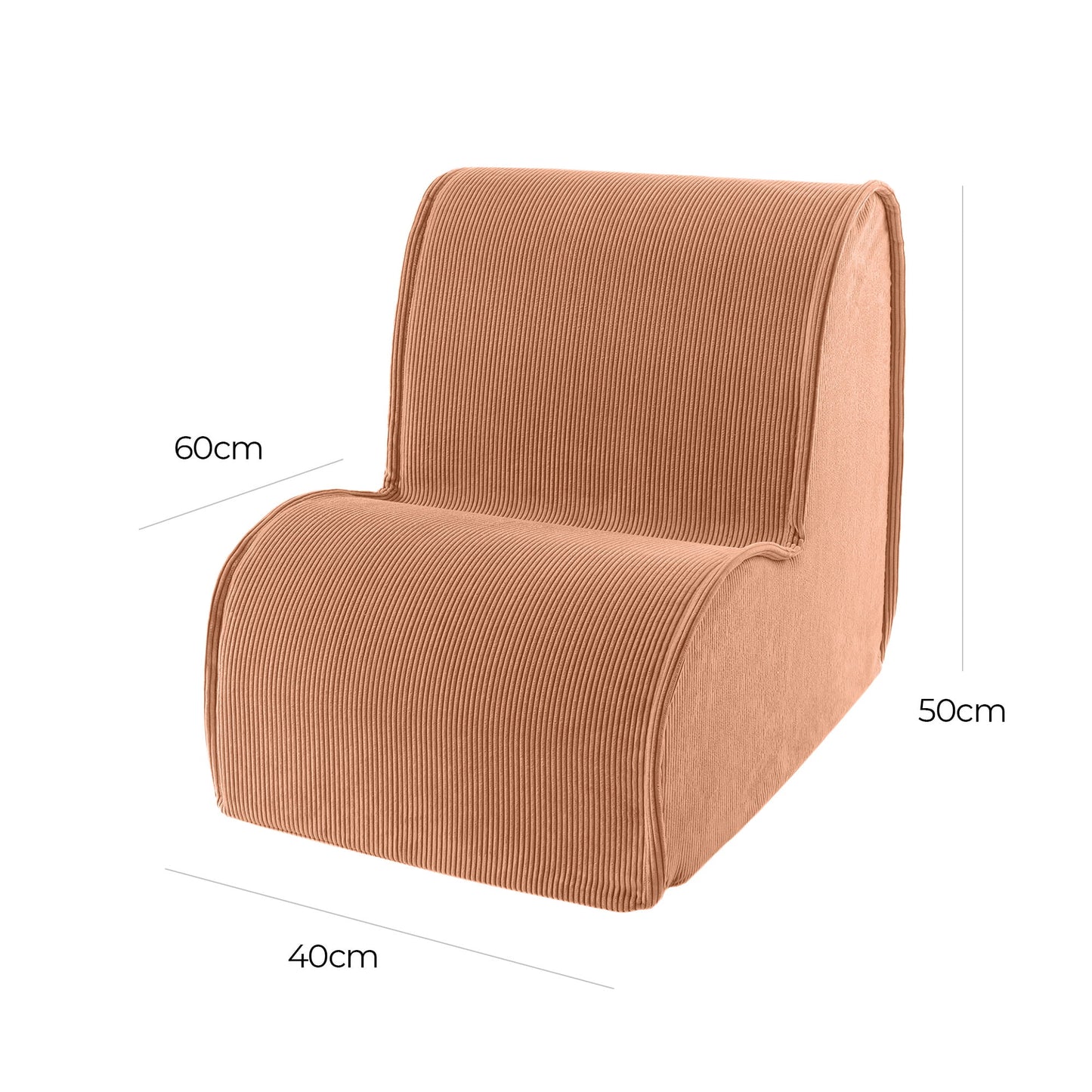 MeowBaby® Chair for children, corduroy - brick