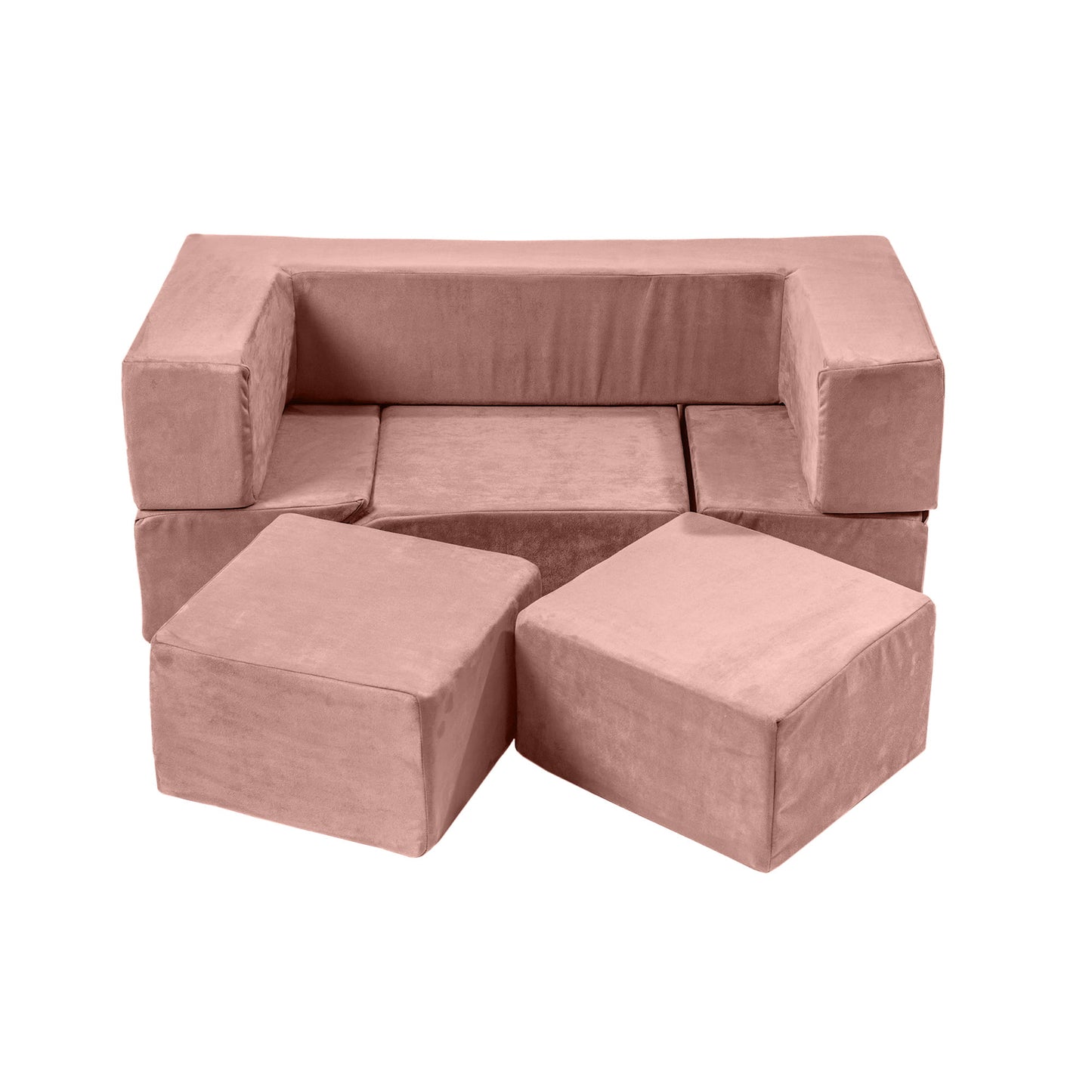 MeowBaby® Velvet bricks set - multifunctional playground for children - pink