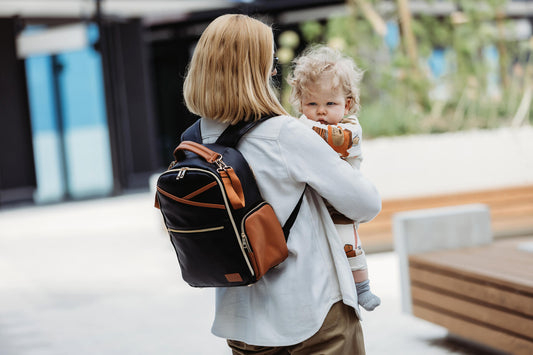 Small diaper backpack – black coffee