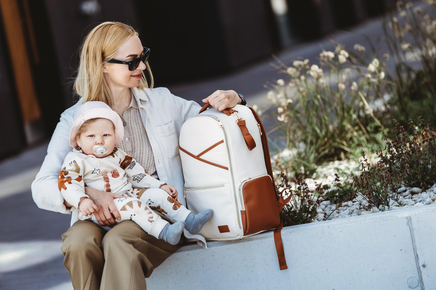 Large diaper backpack – cappuccino