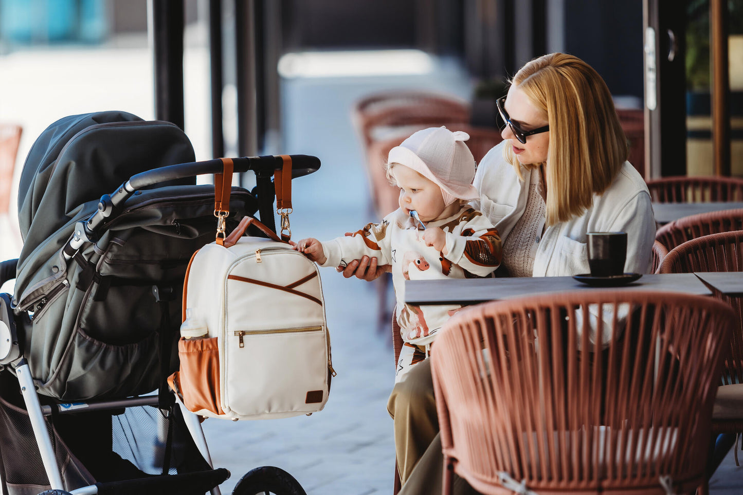 Small diaper backpack – cappuccino