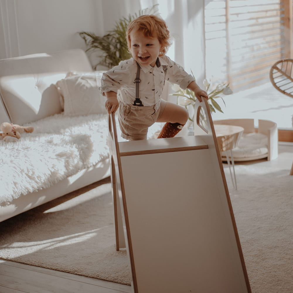 Wooden indoor scandi slide for children 87x46cm