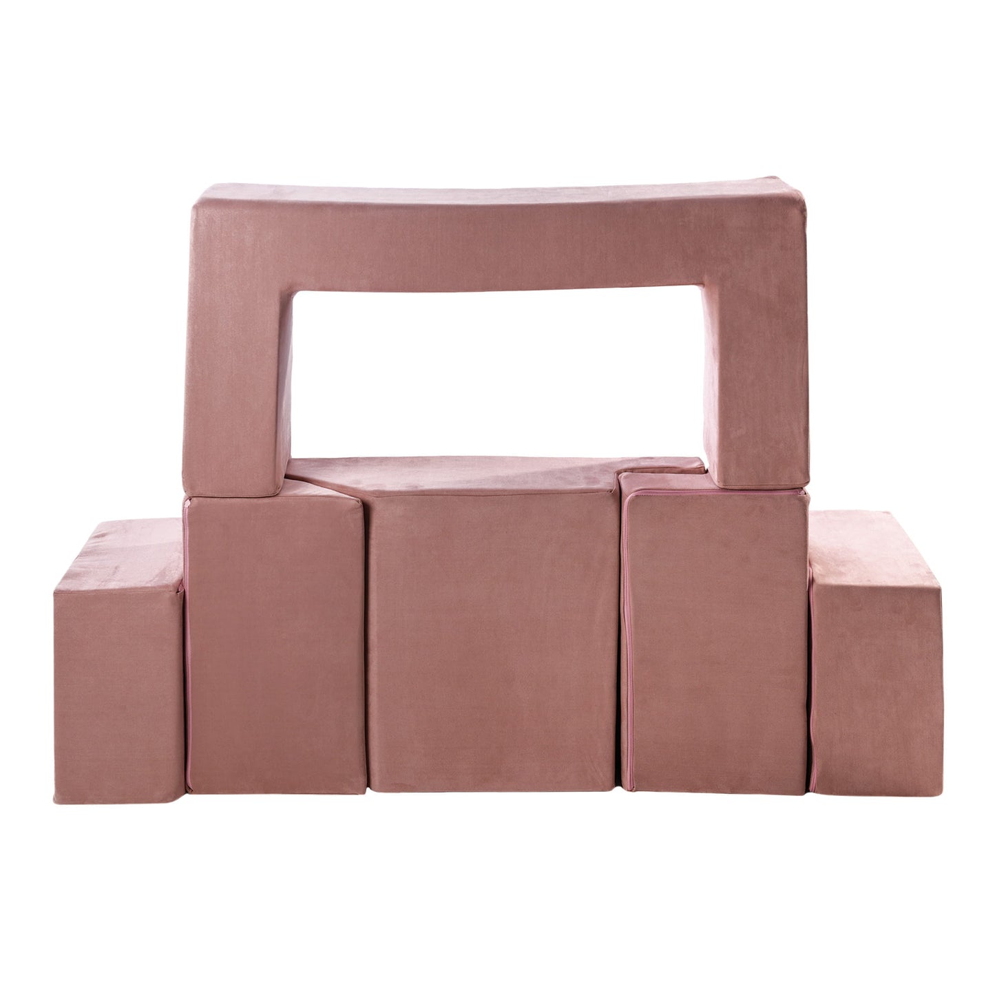 MeowBaby® Velvet bricks set - multifunctional playground for children - pink