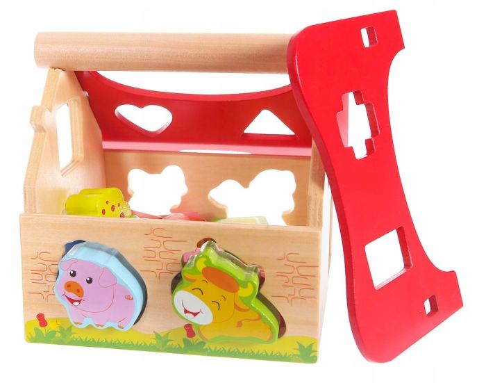 Farmhouse shape sorter with animals