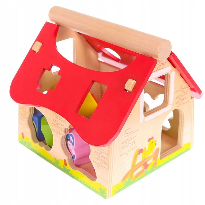 Farmhouse shape sorter with animals